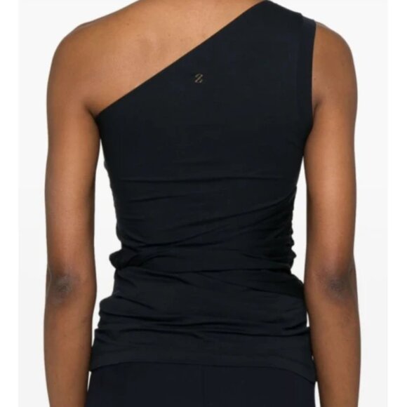Patou One Shoulder Draped waist Top in Black - Picture 2 of 4